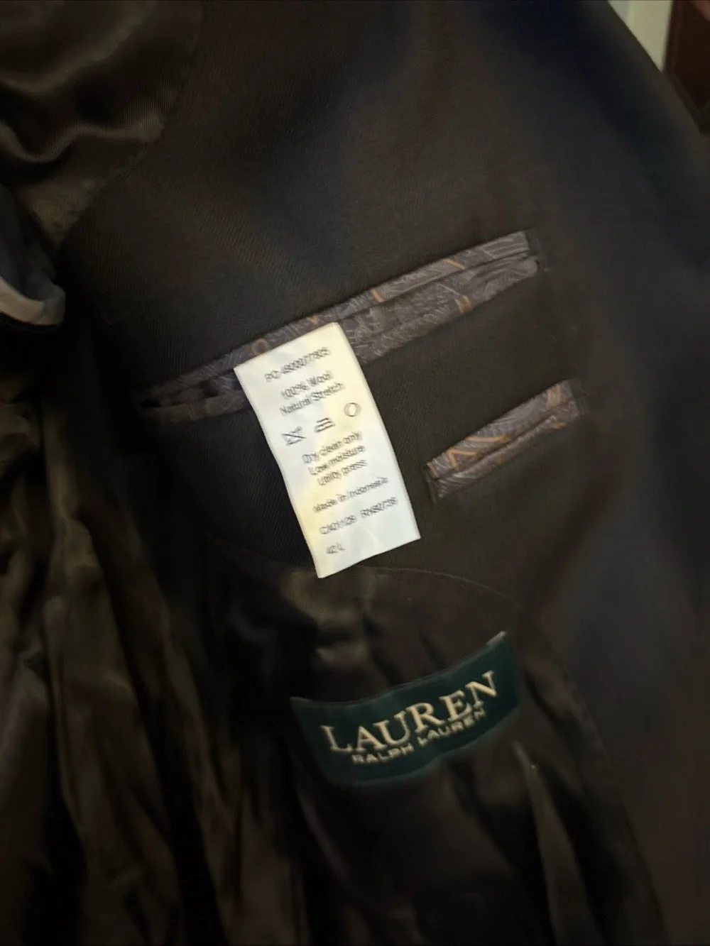 Lauren Ralph Lauren Men's Black Two-Button Suit Jacket